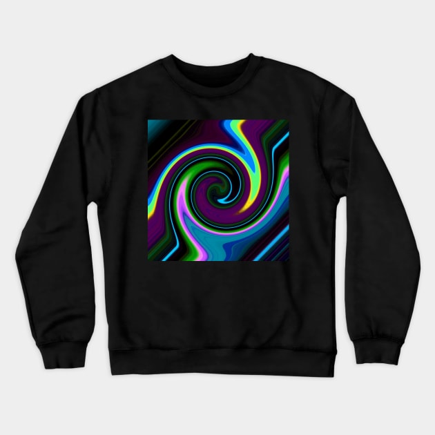 Swirl Retro Blue Crewneck Sweatshirt by BlakCircleGirl